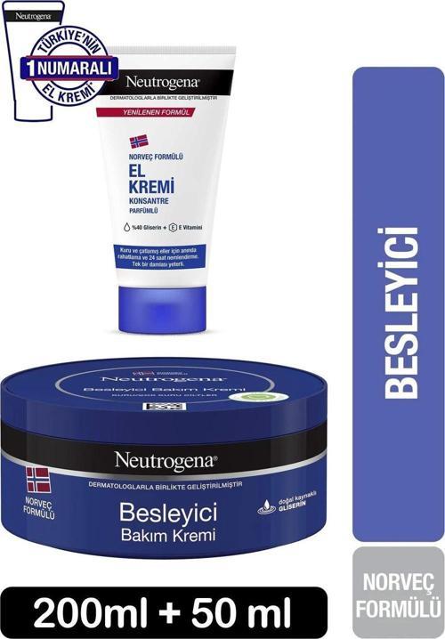 Norveç Formülü Besleyici Bakım Kremi 200 Ml + El Kremi 50 Ml