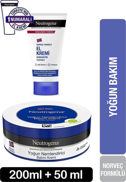 Norveç Formülü Yoğun Nemlendirici Bakım Kremi 200 Ml + El Kremi 50 Ml