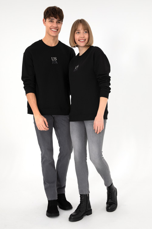 Erkek Comfort Fit Bisiklet Yaka Siyah Basic Sweatshirt 50293420-VR046