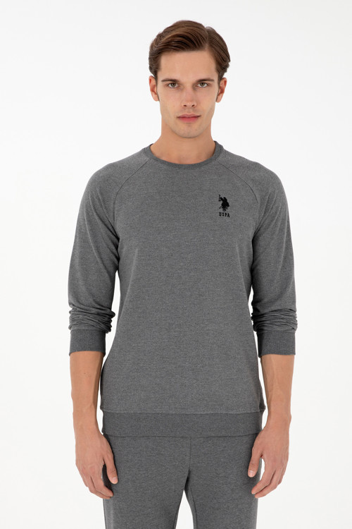 Erkek Antrasit Melanj Basic Sweatshirt 50289030-VR081