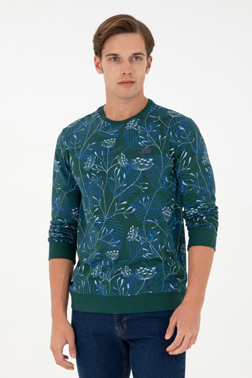Erkek Koyu Yeşil Sweatshirt 50290581-VR079