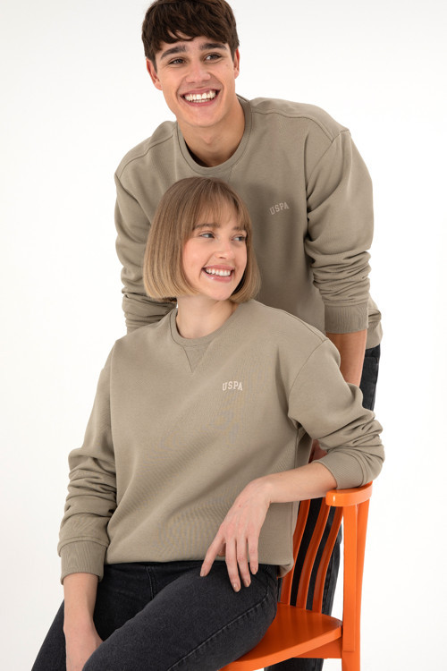 Erkek Açık Haki Basic Sweatshirt 50295148-VR183