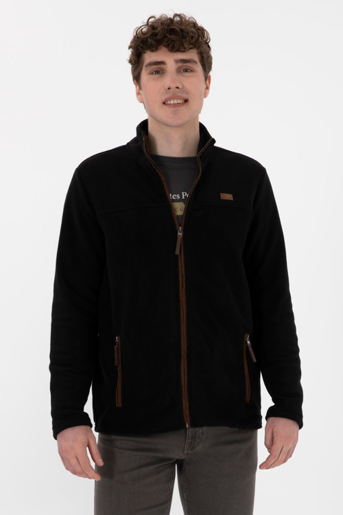 Erkek Siyah Polar Örme Hırka 50290594-VR046