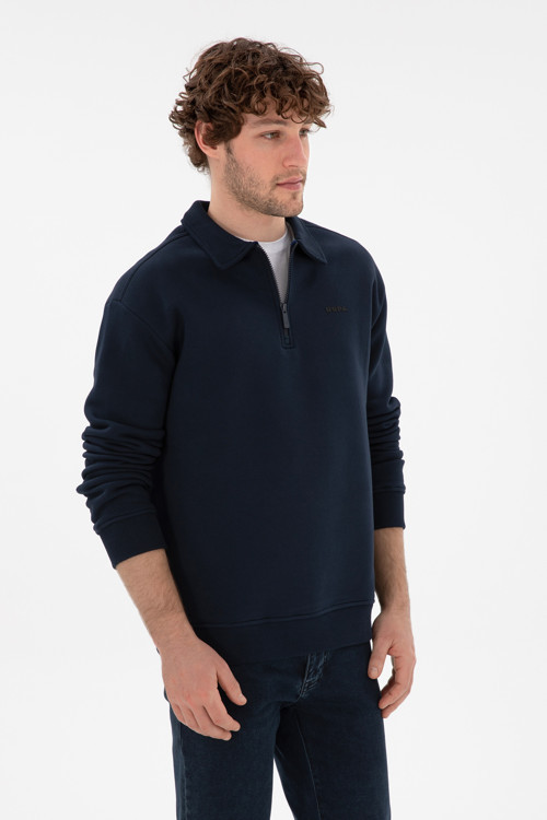 Erkek Lacivert Basic Sweatshirt 50298265-VR033