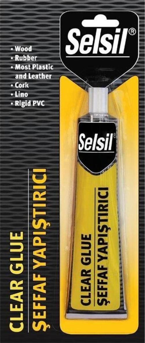 SELSİL CLEAR GLUE 70G ŞEFFAF SÜPER YAPIŞTIRICI KAĞIT - AHŞAP - METAL - DERİ (2818)