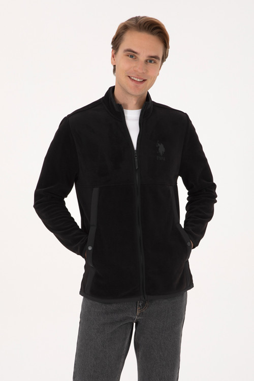 Erkek Regular Fit Fermuarlı Siyah Örme Hırka 50310002-VR046