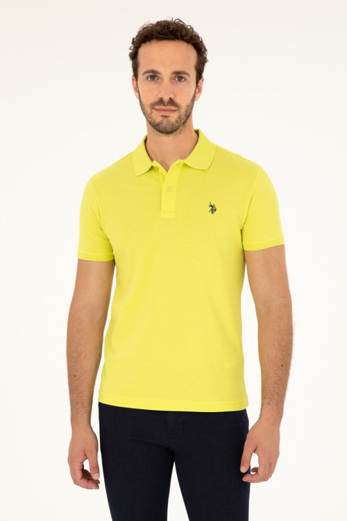 Erkek Slim Fit Polo Yaka Fıstık Yeşili Basic Tişört 50279573-VR087