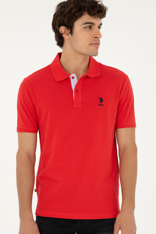 Erkek Regular Fit Polo Yaka Kırmızı Basic Tişört 50279611-VR213