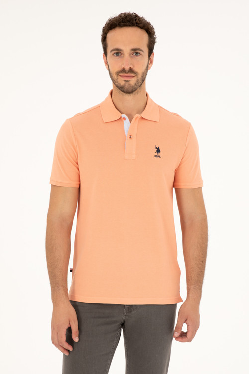 Erkek Regular Fit Polo Yaka Somon Basic Tişört 50279611-VR047