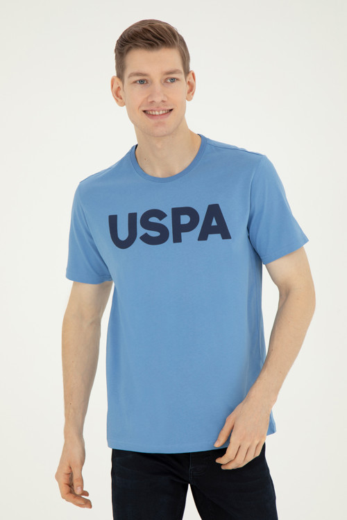 Erkek Regular Fit Bisiklet Yaka Koyu Mavi Basic Tişört 50279620-VR032