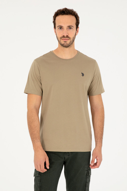 Erkek Haki Basic Tişört 50279632-VR027