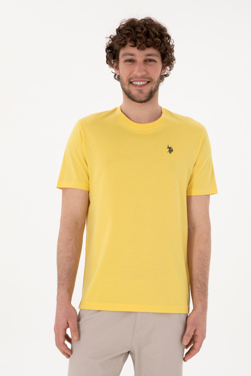 Erkek Sarı Basic Tişört 50281948-VR044