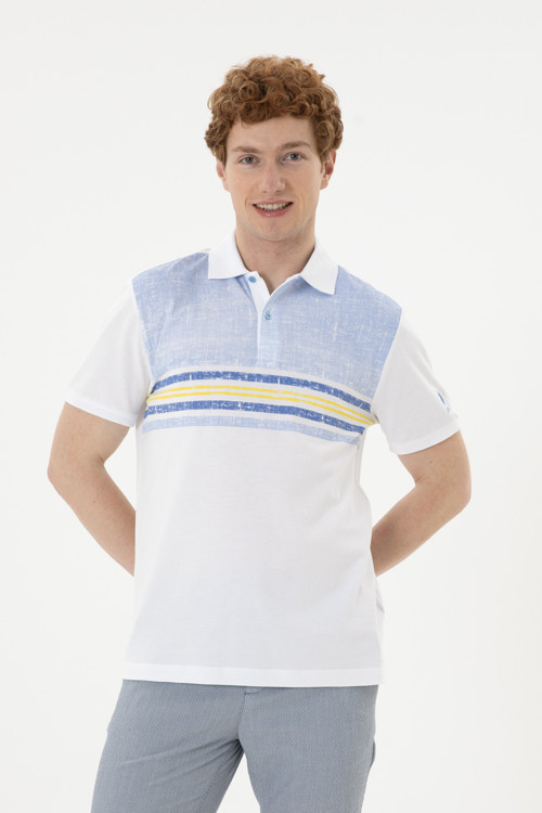 Erkek Regular Fit Polo Yaka Koyu Mavi Tişört 50281951-VR032