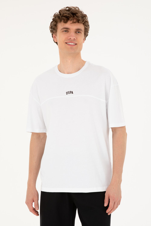 Erkek Comfort Fit Bisiklet Yaka Beyaz Tişört 50287083-VR013