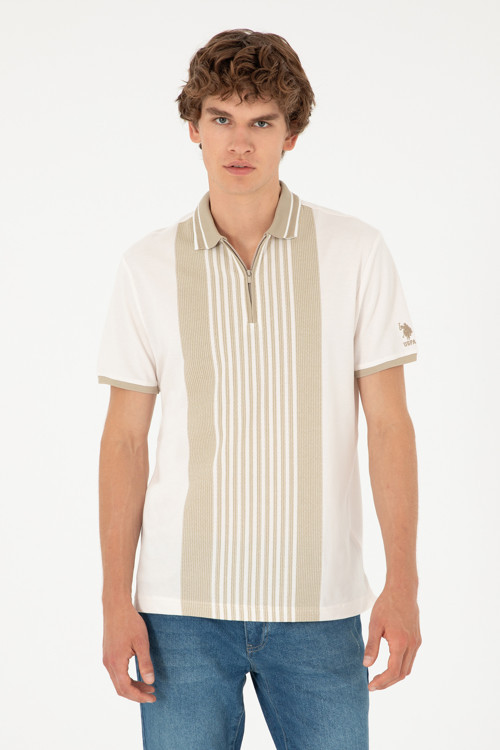 Erkek Oversize Fit Bisiklet Yaka Ekru Tişört 50281926-VR019