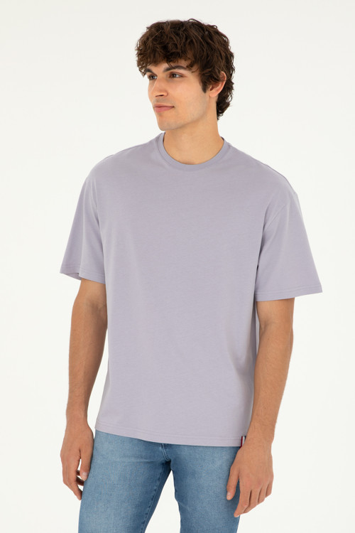 Erkek Comfort Fit Bisiklet Yaka Gri Tişört 50294216-VR024