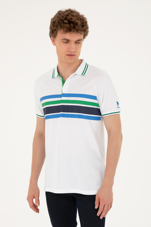 Erkek Regular Fit Polo Yaka Beyaz Tişört 50287106-VR013