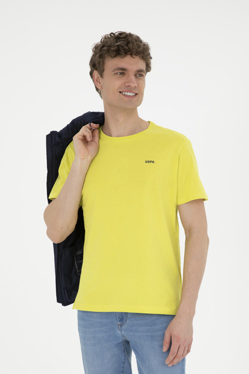 Erkek Regular Fit Bisiklet Yaka Fıstık Yeşili Basic Tişört 50284640-VR087