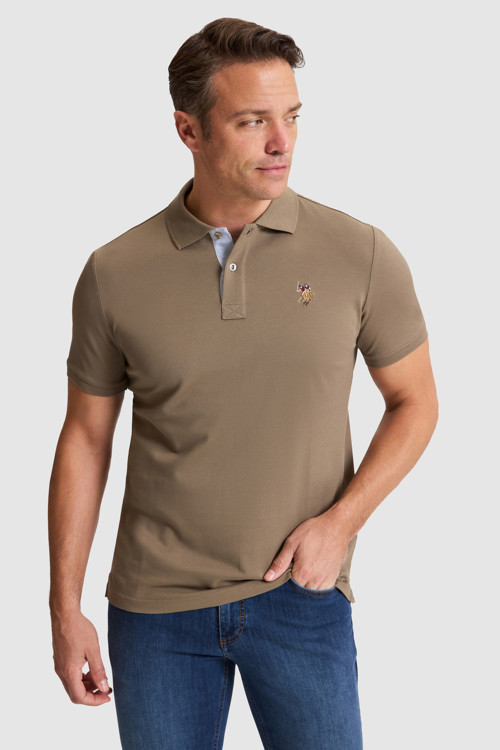 Erkek Haki Regular Fit Polo Yaka Basic Tişört 50324937-VR027