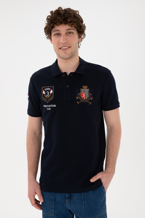 Erkek Slim Fit Polo Yaka Lacivert Tişört 50297065-VR033