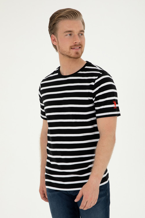 Erkek Regular Fit Bisiklet Yaka Siyah Tişört 50287043-VR046