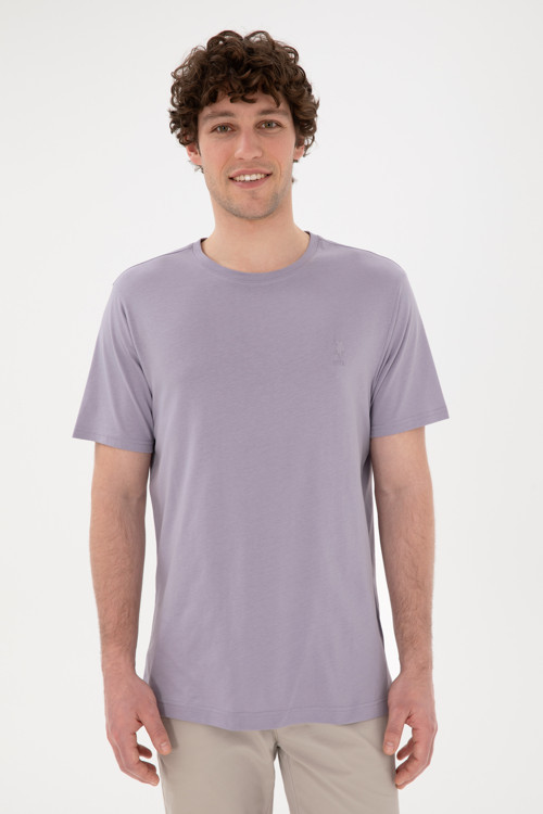 Erkek Regular Fit Bisiklet Yaka Gri Basic Tişört 50294224-VR024