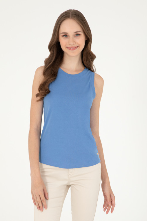 Kadın Saks Basic Tişört 50280072-VR032