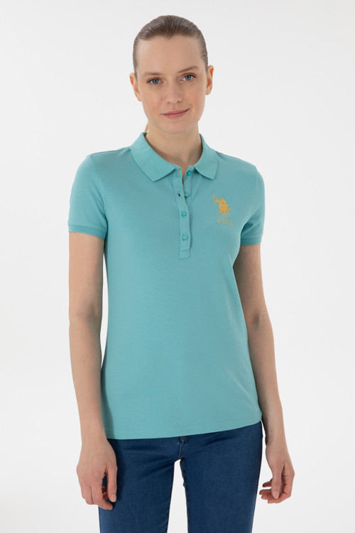 Kadın Mint Basic Polo Yaka Tişört 50280071-VR090