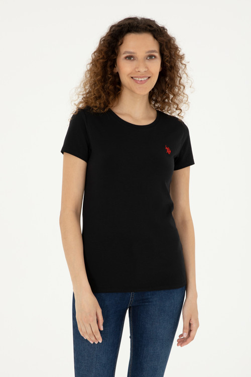 Kadın Siyah Basic Tişört 50280033-VR046