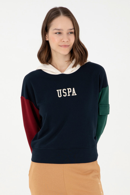 Kadın Lacivert Kapüşonlu Sweatshirt 50291269-VR033
