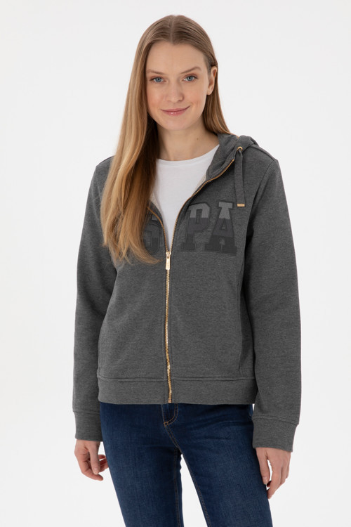 Kadın Antrasit Melanj Basic Sweatshirt 50289540-VR081