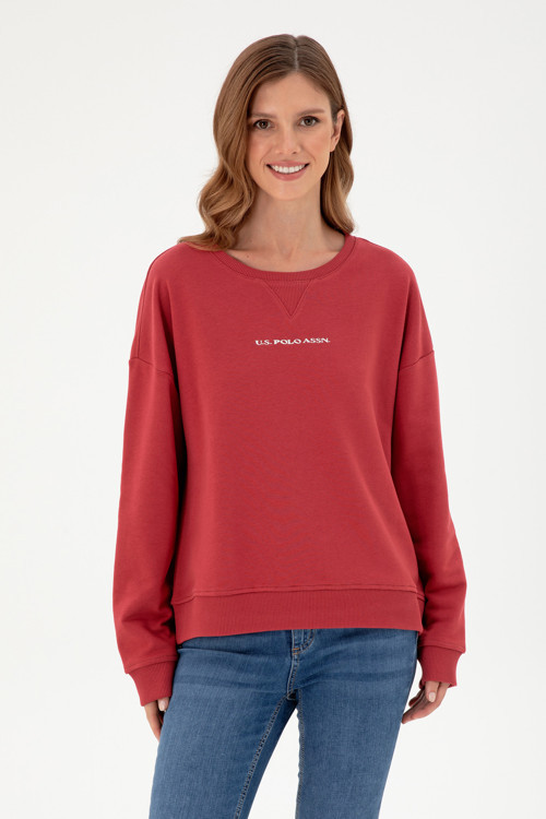 Kadın Vişne Bisiklet Yaka Sweatshirt 50296945-VR223