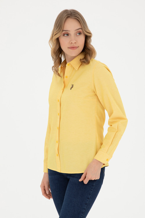 Kadın Safran Uzun Kollu Basic Gömlek50283992-VR043