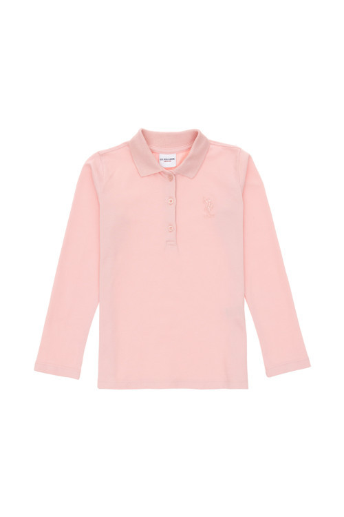 Kız Çocuk Toz Pembe Polo Yaka Basic Sweatshirt 50292499-VR050