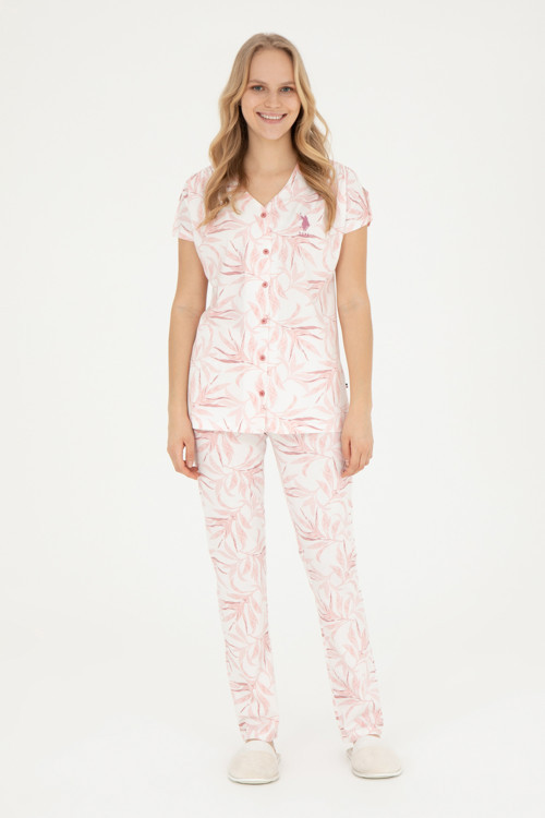 Kadın Somon Pijama Takımı 50290818-VR047