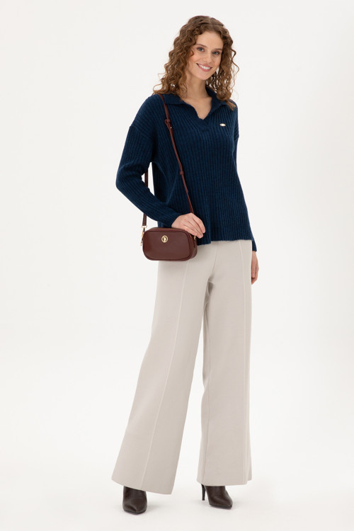 Kadın Taş Loose Fit Triko Pantolon 50293068-VR049