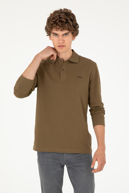 Erkek Haki Basic Sweatshirt 50295169-VR027