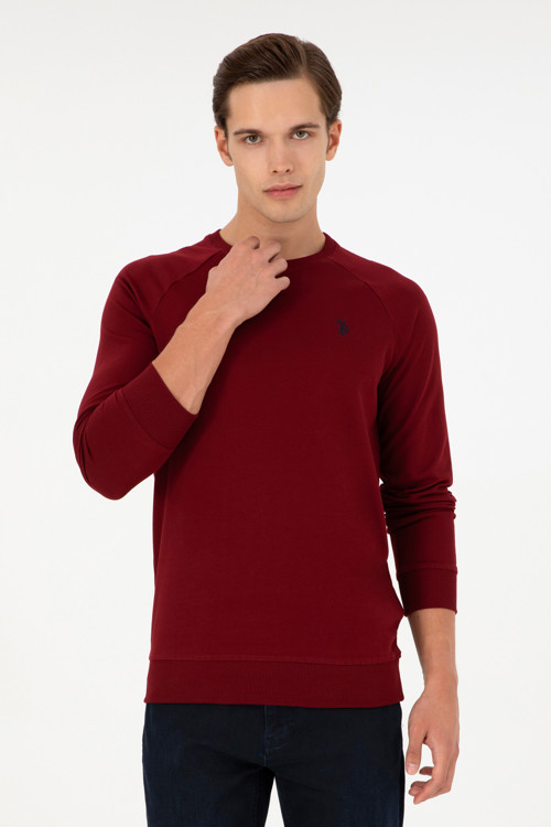 Erkek Bordo Basic Sweatshirt 50295159-VR014