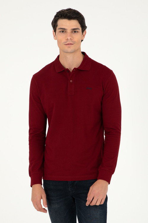 Erkek Bordo Basic Sweatshirt 50295169-VR014