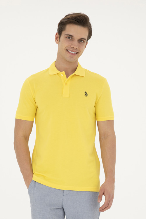 Erkek Sarı Basic Tişört 50279573-VR044