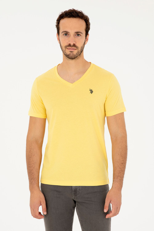 Erkek Sarı Basic Tişört 50279574-VR044