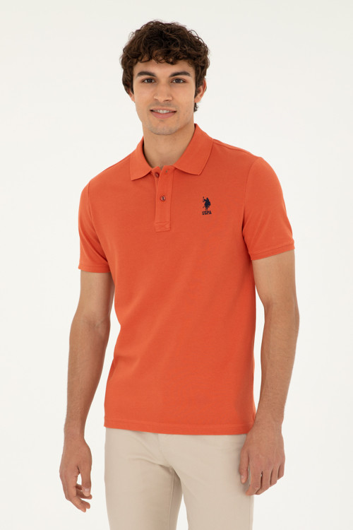 Erkek Slim Fit Polo Yaka Pudra Basic Tişört 50279613-VR042