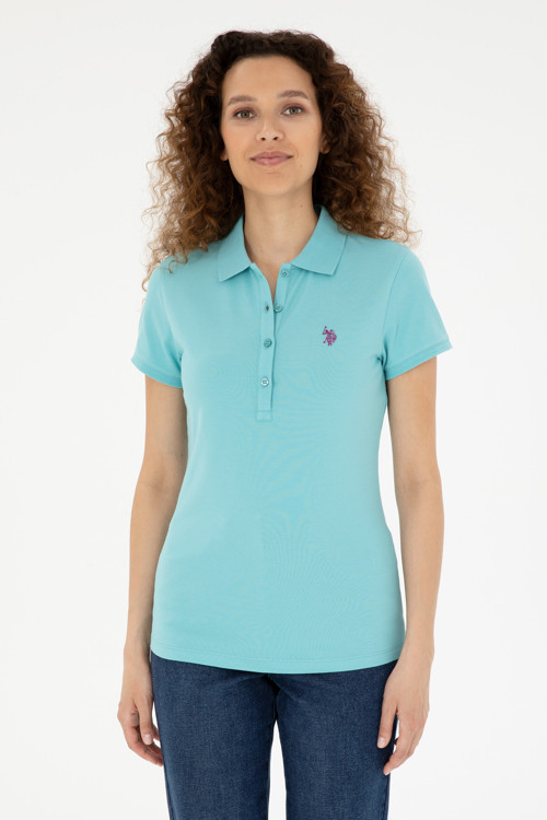 Kadın Mint Basic Polo Yaka Tişört 50280057-VR090
