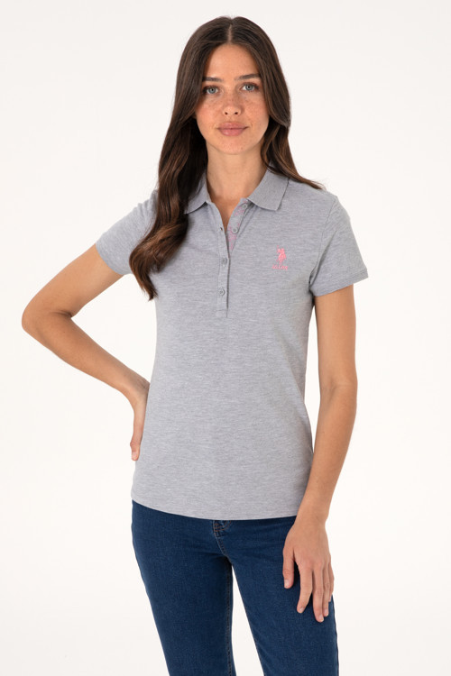 Kadın Gri Melanj Basic Tişört 50300896-VR086