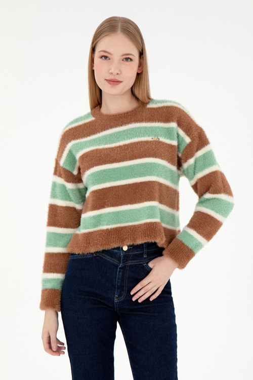 Kadın Camel Bisiklet Yaka Kazak 50293145-VR015