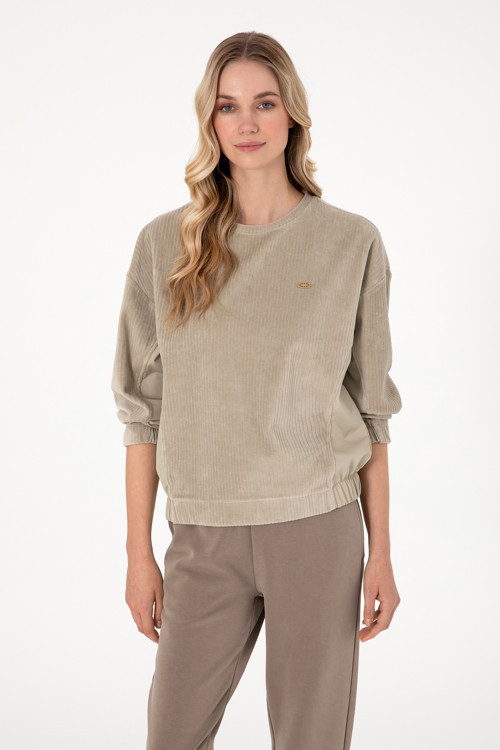 Kadın Açık Haki Sweatshirt 50292420-VR183