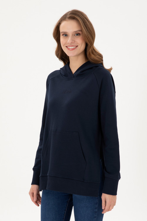 Kadın Lacivert Kapüşonlu Sweatshirt 50296944-VR033