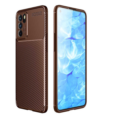 Oppo Reno 6 4G Kılıf Karbon Görünümlü Silikon Kamera Korumalı Üstün Koruma Pazarplus