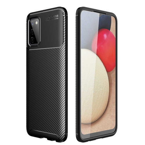 Galaxy A03S Kılıf Karbon Görünümlü Silikon Kamera Korumalı Üstün Koruma Pazarplus