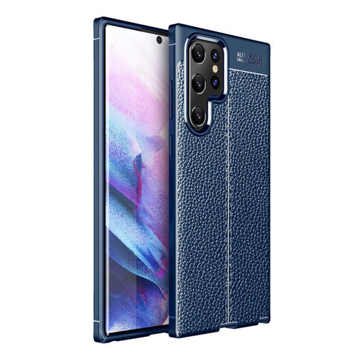Galaxy S22 Ultra Kılıf Deri Görünümlü Silikon Kamera Korumalı Üstün Koruma Pazarplus